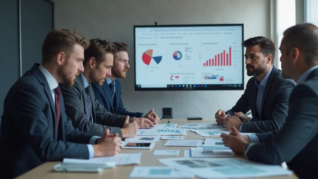 Менеджер обсуждает стратегический план на основе данных анализа